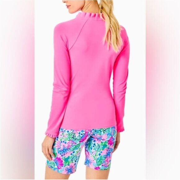 Lilly Pulitzer Women’s Pink Long Sleeve UPF+ Luxletic Hutton Polo - Picture 2 of 10